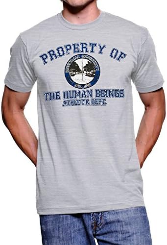 Community Property of The Human Beings Atheltic Dept. Heather Gray Mens T-shirt (Adult Small)