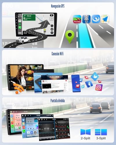 8 Core 2G+64G CAMECHO Android 13 for BMW 1 Series E81 E82 E87 E88 with Navi Carplay Android Auto, 9 Inch Double DIN Display Car Radio with Bluetooth5.0 FM/RDS 32EQ DSP SWC