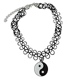 Handmade Fashion Stretch Tattoo Choker Black Magic Necklace Bracelet Yin Yang Pendant Trendy Girls Jewelry