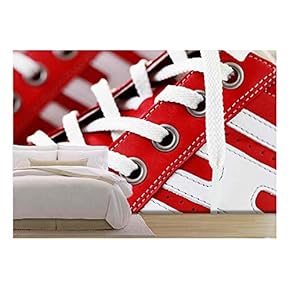 Close-Ups of Casual Red Leather Shoes - Removable Wall Mural | Self-Adhesive Large Wallpaper - 66x96 inches