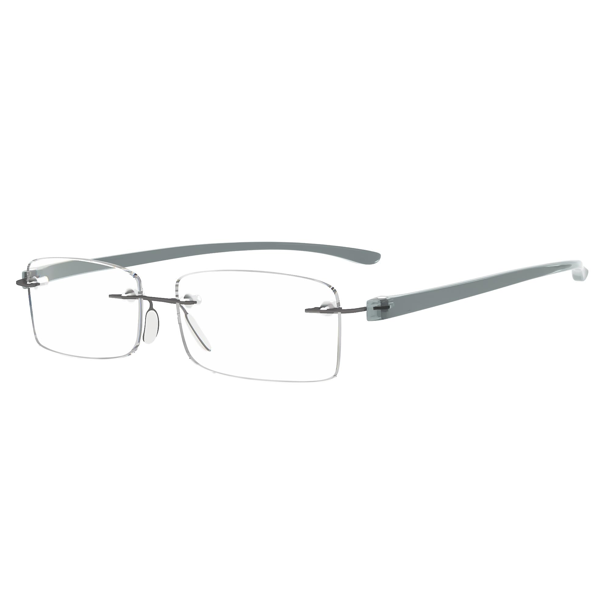 Eyekepper Small Lenes Rimless Reading Glasses Women - Frameless Reader Eyeglasses for Men Reading with Grey Arms +1.00 — image 1