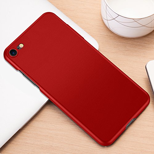 iPhone 8 Case,iPhone 7 Case, HUMIXX Thin Sleek Fully Protective (Naked Phone Texture) Matt Finish Hard Case Cover for iPhone 7 iPhone 8[Skin Series](Passion Red) - Thumbnail 5