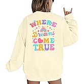 ASTANFY Magic Kingdom Sweatshirt for Women Castle Graphic Sweatshirts Oversized Family Vacation shirts Long Sleeve Pullover