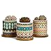 Greenaholics Succulent Plant Pots - 3 Inch Cylinder Bohemian Ceramic Planter for Cactus, Succulent Planting, with Drainage Hole, Bamboo Trays, Set of 3