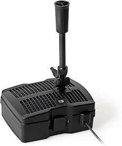 Goplus 4 in 1 Pond Filter Pump, 660 GPH Fountain Pump w/ 9-Watt Sterilizer and Fountain Jet, All-in-One Pond Cleaning System (Black)