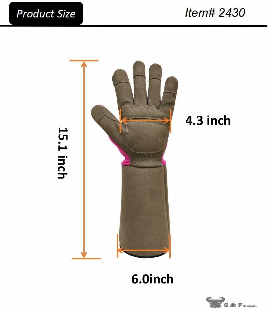 G & F 2430M Florist Pro Long Sleeve Rose gardening Gloves, Thorn Resistant Garden Gloves, Rose Pruning Gloves - Women's Medium: Home Improvement