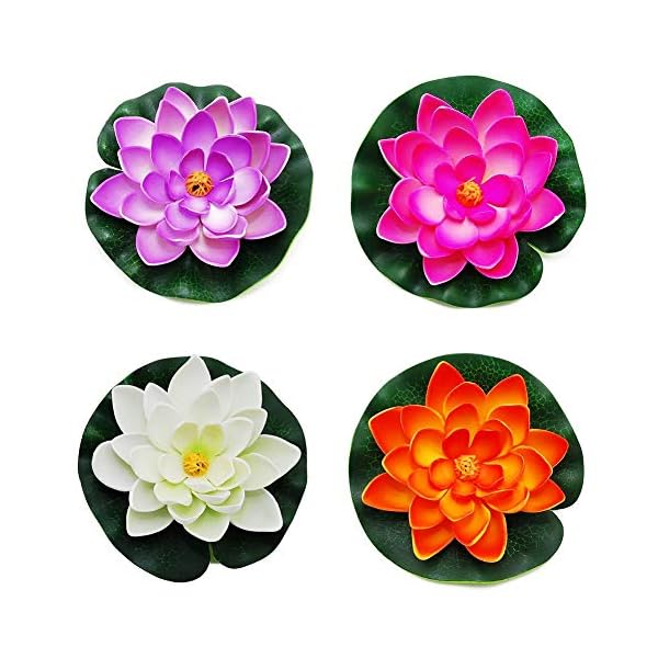 4-Pcs-Solar-Water-Feature-Artificial-Lotus-Floating-Pond-Planter-Realistic-Water-Lily-Fountain-Waterproof-Landscape-Plants-Decoration-18cm-As-Shown-1 4 Pcs Water Feature Artificial Lotus Floating Pond Planter Realistic Water Lily Fountain Waterproof Landscape Plants…