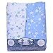 Frenchie Mini Couture Fitted Crib Sheets 100% Cotton, Fits Toddler Mattress, Blue Stars, 28 x 52in, 2-Pack