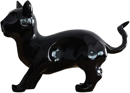 Meubletmoi Sculpture Chat Noir En Resine Statue Decorative Design Contemporain Cat Black Amazon Fr Cuisine Maison