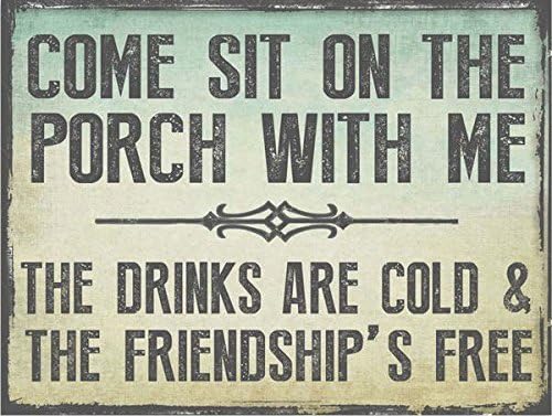 chengdar732 Come Sit on the Porch With Me Metal Sign, Living