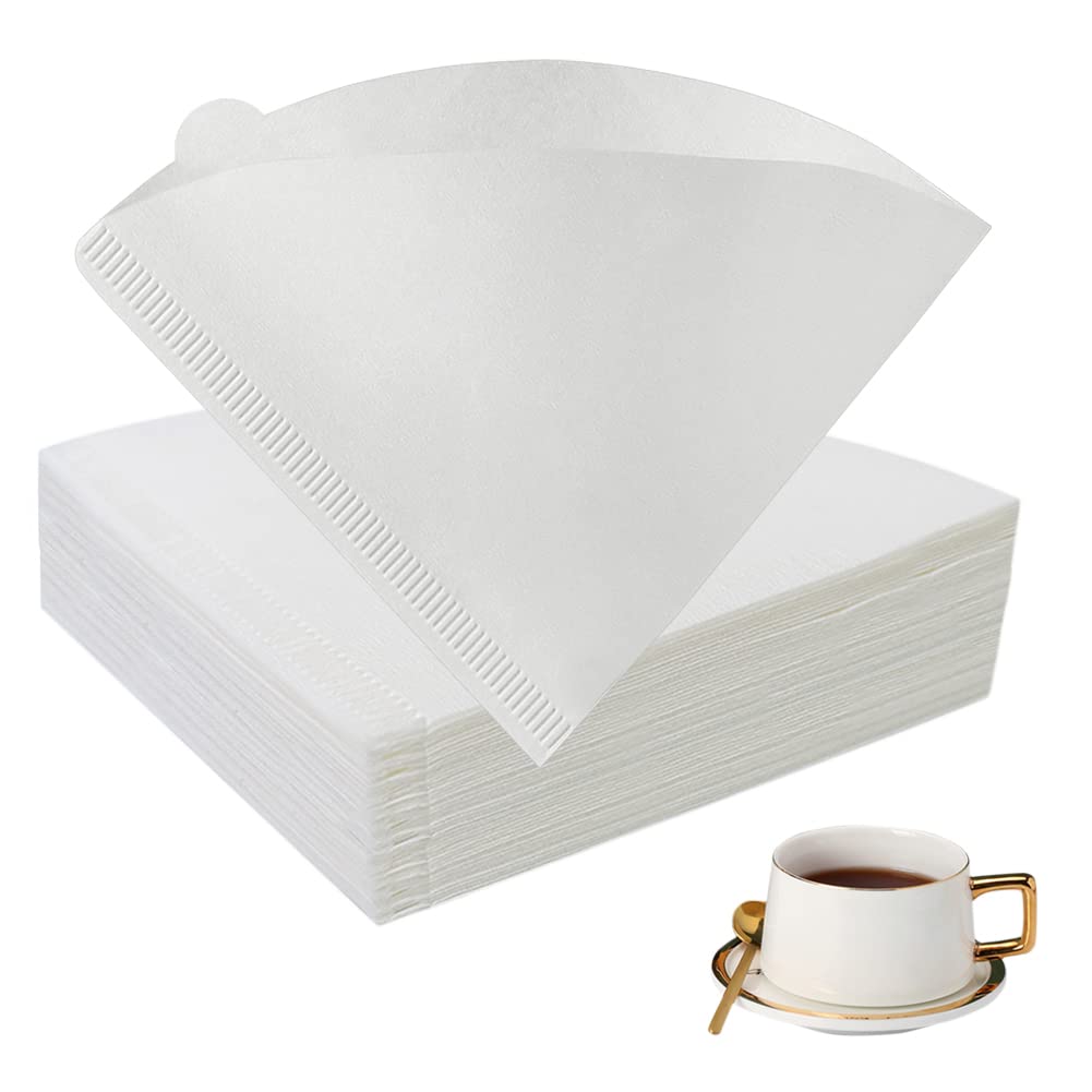 Coffee Filter Paper, Size 02, Set of 200, Natural Disposable Coffee Filters, Cone Paper Filters for Coffee Dripper & Pour Over Coffee Maker (White)