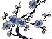 Emmas Two Asian Cherry Blossom Sakura Flower Iron on Embroidered Appliques Patch Japanese Chinese (Blue)