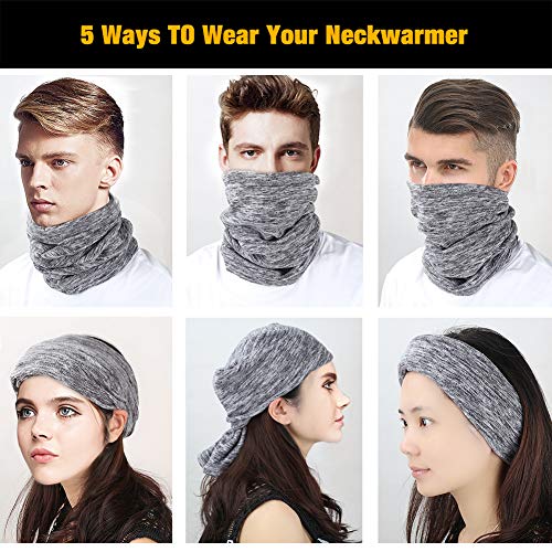 Mysuntown Neck Gaiter Ski Mask Motorcycle Fishing Cycling Winter Neck Gaiters for Men and Women (Gray)