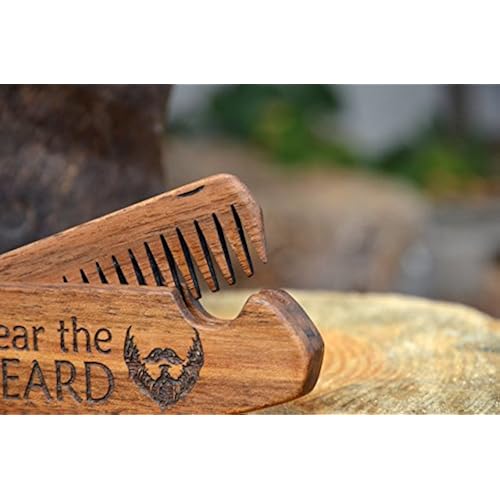 Beard Comb Wood Folding Pocket Mustache Hair Gift for Him Father Brother Husband Friend Birthday Anniversary covered with oil-wax 4,3 Handmade Products, Beauty & Grooming, Shaving & Hair Removal, Beard & Mustache Care, Beard & Mustache Combs