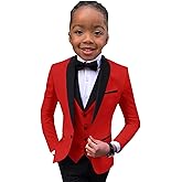 Boys Suit Wedding Tuxedo 3 Piece Shawl Collar Jacket Pants Vest Child Formal Blazer Set Slim Fit Outfit