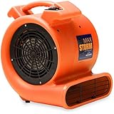 Max Storm 1/2 HP Durable Lightweight Air Mover Carpet Dryer Blower Floor Fan for Pro Janitorial, Orange