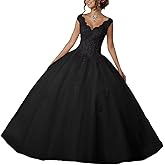 Laces Appliques Long Ball Gown Puffy Tulle Quinceanera Dresses for Teens