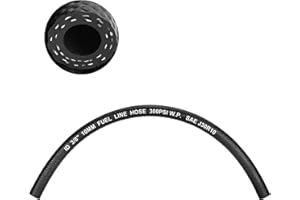 kuosbiu 3/8" Fuel Line Hose, SAE 30R10 1FT 300PSI High Pressure Submersible for Automotive Fuel Systems Engines