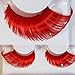 AnHua® New Sexy Fun Ladies Styles Handmade Reusable Long Thick Fancy Party Feather False Eyelashes Makeup Eye Lashes (Red)