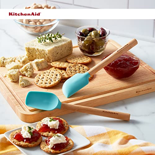 KitchenAid Bamboo Wood Handled Mini Spatula Set with Silicone Head, Set