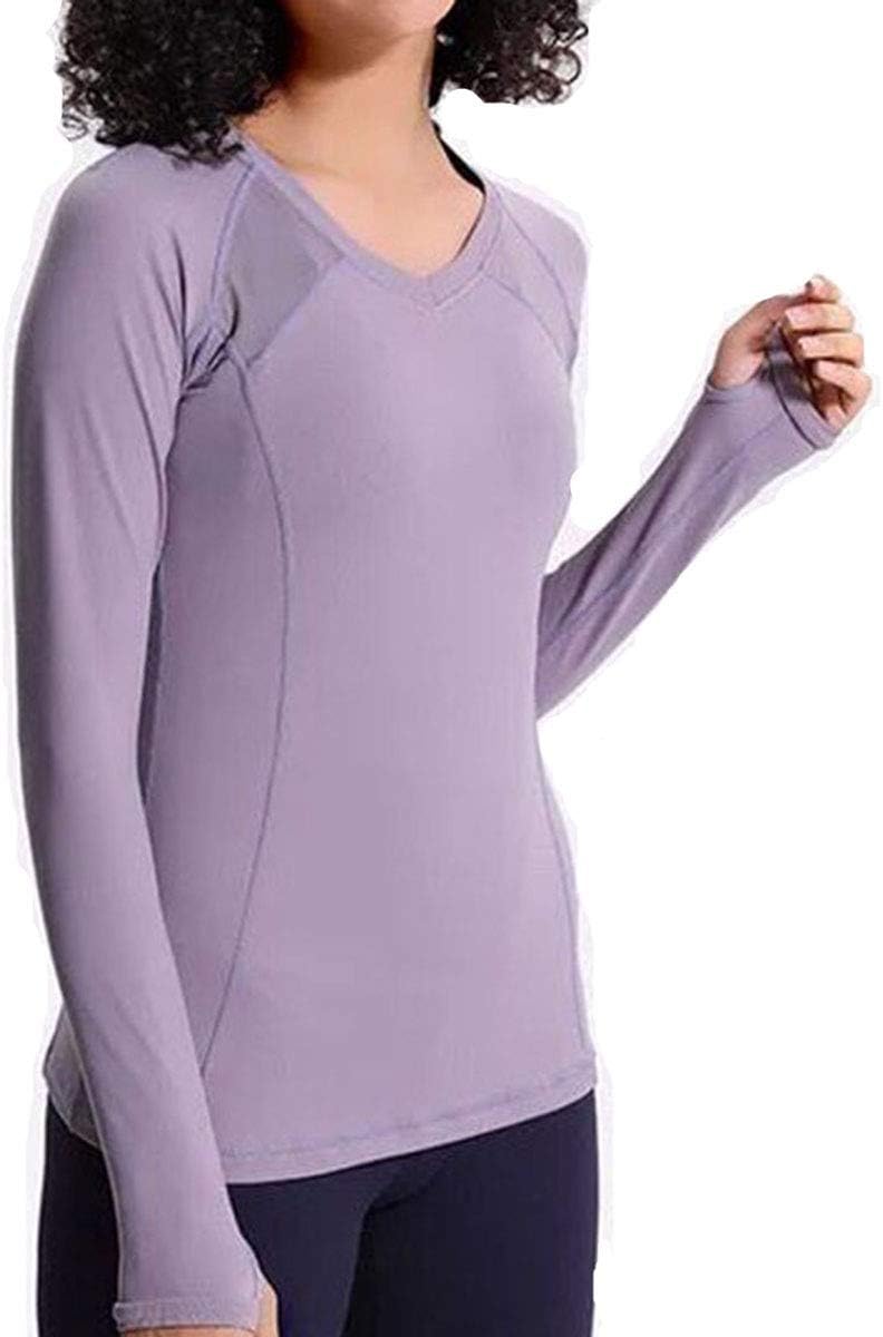 Azornic Womens/Ladies Sports Gym Yoga Tops Quick-Dry Long Sleeve Slim Performance T-Shirt Sweatshirt