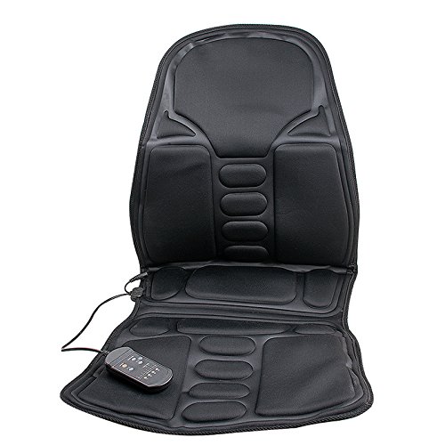 genmine Seat Cushion Vibrating Massage Pad with Heat Therapy Heated Massager Cushion Back Massage Chair for Back Lumbar Thighs Legs Lumbar Support Pads for Home Office Car