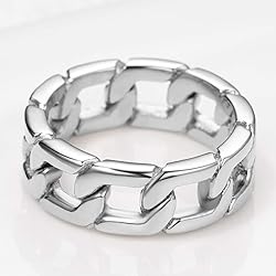 Men Costume Rings Stainless Steel Rings Size 8 Flat