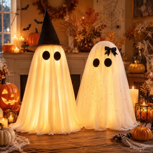 Halloween Light Up Ghost Decorations 2 Pack
