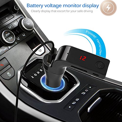 PolarLander 4-in-1 Car Kit MP3 Player Hands Free Wireless Bluetooth FM Transmitter G7 + AUX Modulator SD USB LCD Car Accessories Black - Thumbnail 5