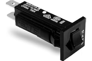 TE Connectivity W28-XT1A-15 Circuit Breaker; Therm; Push; Cur-Rtg 15A; 1 Pole; Snap-In Panel; W28 Series TE/Tyco/Potter & Bru