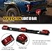 Partsam Red Clearance ID BAR Marker Light 3 Light 9 LED Trailer Sealed Stainless Steel, Sealed 3-Light Truck and Trailer Identification LED Light Bar Red Led Strip w/Black Basethumb 1