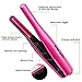 2 IN 1 Wireless Mini Hair Straightener Portable Ceramic Flat Iron USB Rechargeable Curler, Fix Styling Quick, Good for Travel(Rose red)