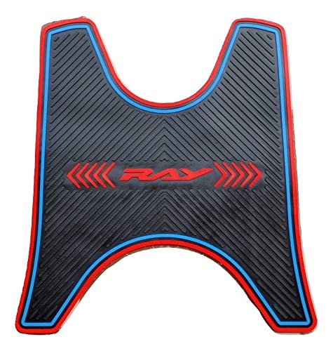 Gear Up 3D Color Scooty/Scooter Two Wheeler Floor/Foot Mat for Yamaha Ray Z, BS-4, Black & Red Embossed
