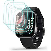 Futanwei for FITVII Smart Watch HM57 Screen Protector 1.85" [5 Pack] HD Clear Soft PET Film [Anti-Fingerprint][Anti-Scratch][Bubble Free][Case Friendly] Compatible with MorePro FITVII HM57 Smartwatch