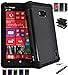 ToPerk Cyber Grid Armor Case For Nokia Lumia Icon / 929 (Include a ToPerk ? Stylus Pen) - Black