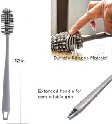 selcouth yyds Baby Bottle Brush Long Handle Soft Silicone Cleaner Grey view 2