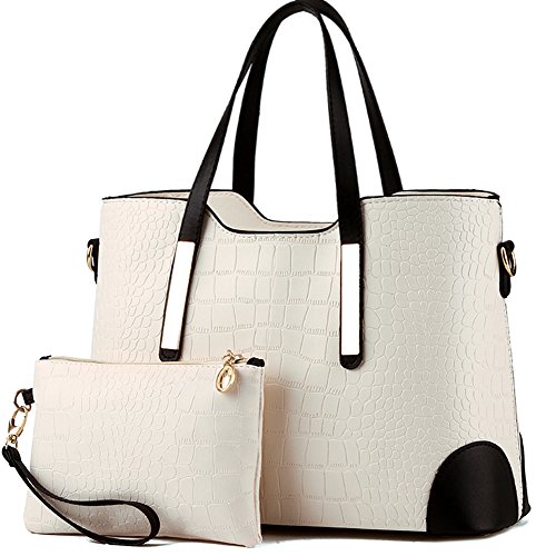 Vincico174; women shoulder bag 2 piece tote bag pu leat…