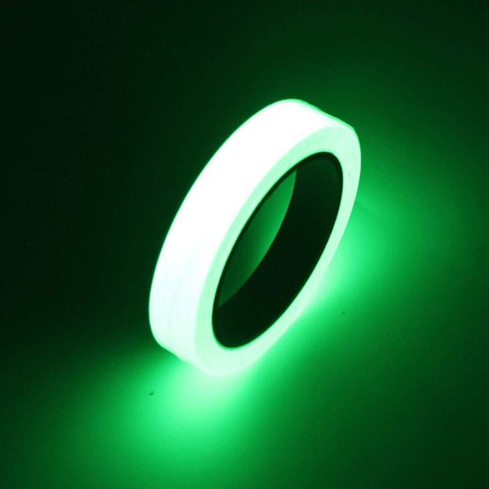 GTIWUNG Green Light Ultra Luminous Tape Sticker, Glow in The Dark Self-Adhesive Tape, Photoluminescent, Durable and Wearable, Home Decor Wall Ceiling,Stairs,Party Halloween Decorations, 10m x1cm