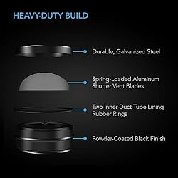 AC Infinity 6" Backdraft Damper, One-Way Airflow