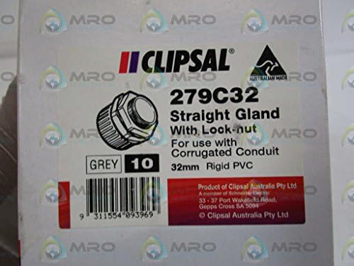 LOT OF 10 CLIPSAL STRAIGHT GLAND W/ LOCK-NUT 279C32NEW IN BOX