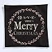 Sandistore Vintage Christmas Letter Sofa Bed Home Decoration Festival Pillow Case Cushion Cover (black)