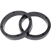 Audiopipe 1 Pair 6.5" Plastic Speaker Spacer Rings - Subwoofer Mid Range Custom Installation Mounting Adapter, Black