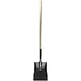 Emsco Group Workforce Tools Square Point Shovel - Sturdy 48” Wooden Handle - Heavy Duty 16 Gauge Steel Head