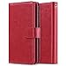 ULAK Compatible with iPhone 8 Plus/Phone 7 Plus Wallet Case with Card Holder, Premium PU Leather Flip Cover with Kickstand Magnetic Closure Shockproof Case for iPhone 7 Plus/8 Plus, Red