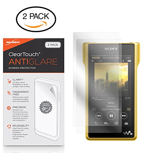 Sony NW-WM1Z Screen Protector, BoxWave [ClearTouch Anti-Glare (2-Pack)] Anti-Fingerprint Matte Film Skin for Sony NW-WM1Z, NW-WM1A