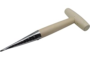 OZXNO Garden Hand Dibber Seed Planter Tool Stainless Steel Sow Dibbler with Wooden Handle Garden Hole Punch Dibbler Tool for Sowing Seed (1pcs)