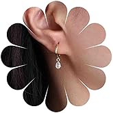 Sttiafay Vintage Crystal Teardrop Earrings Crystal Dangle Hoop Earrings Gold Cz Hoop Huggie Earrings Rhinestone Teardrop Drop Earrings Cubic Zirconia Earrings Jewelry for Women
