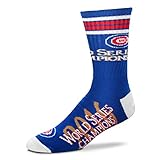 Chicago Cubs 2016 World Series Champions 4 Striped Crew Socks Men's Large 10-13