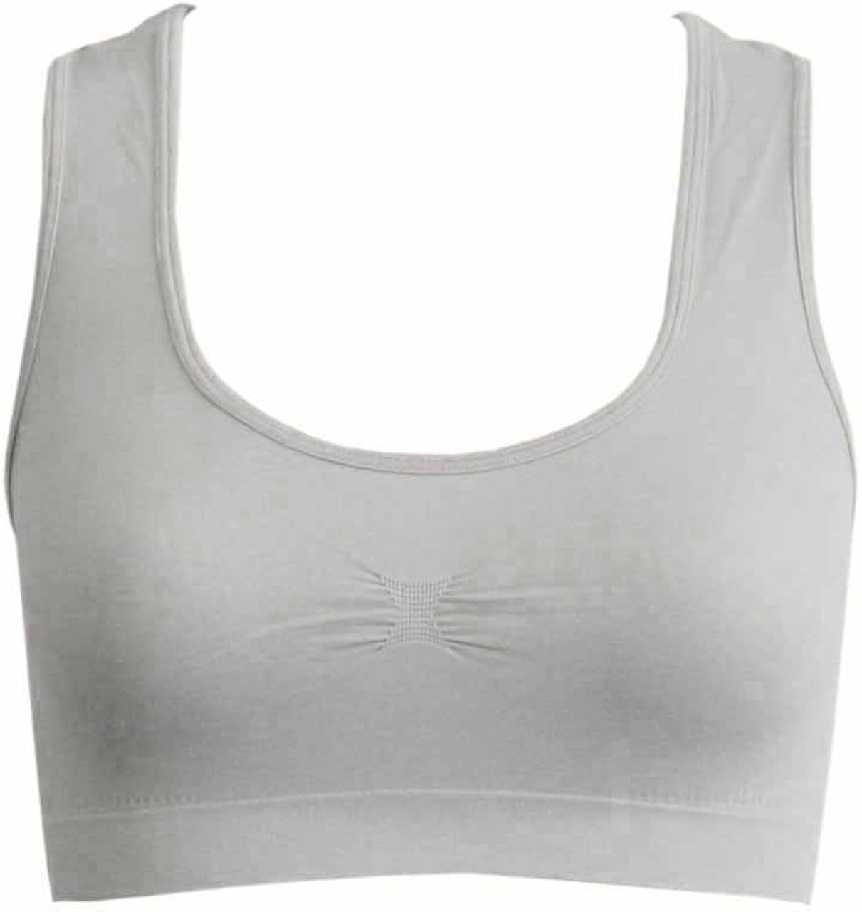 Grey Seamless Racer back Sports Bra at Amazon Women’s Clothing store