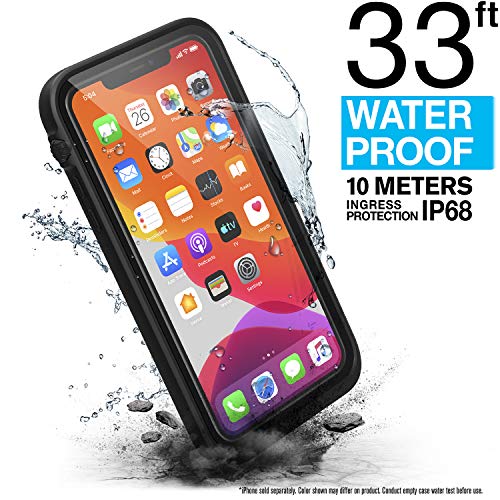 Catalyst Waterproof Case Designed for iPhone 11 Pro Max with Lanyard, Clear Back, Retail Packaging - Stealth Black